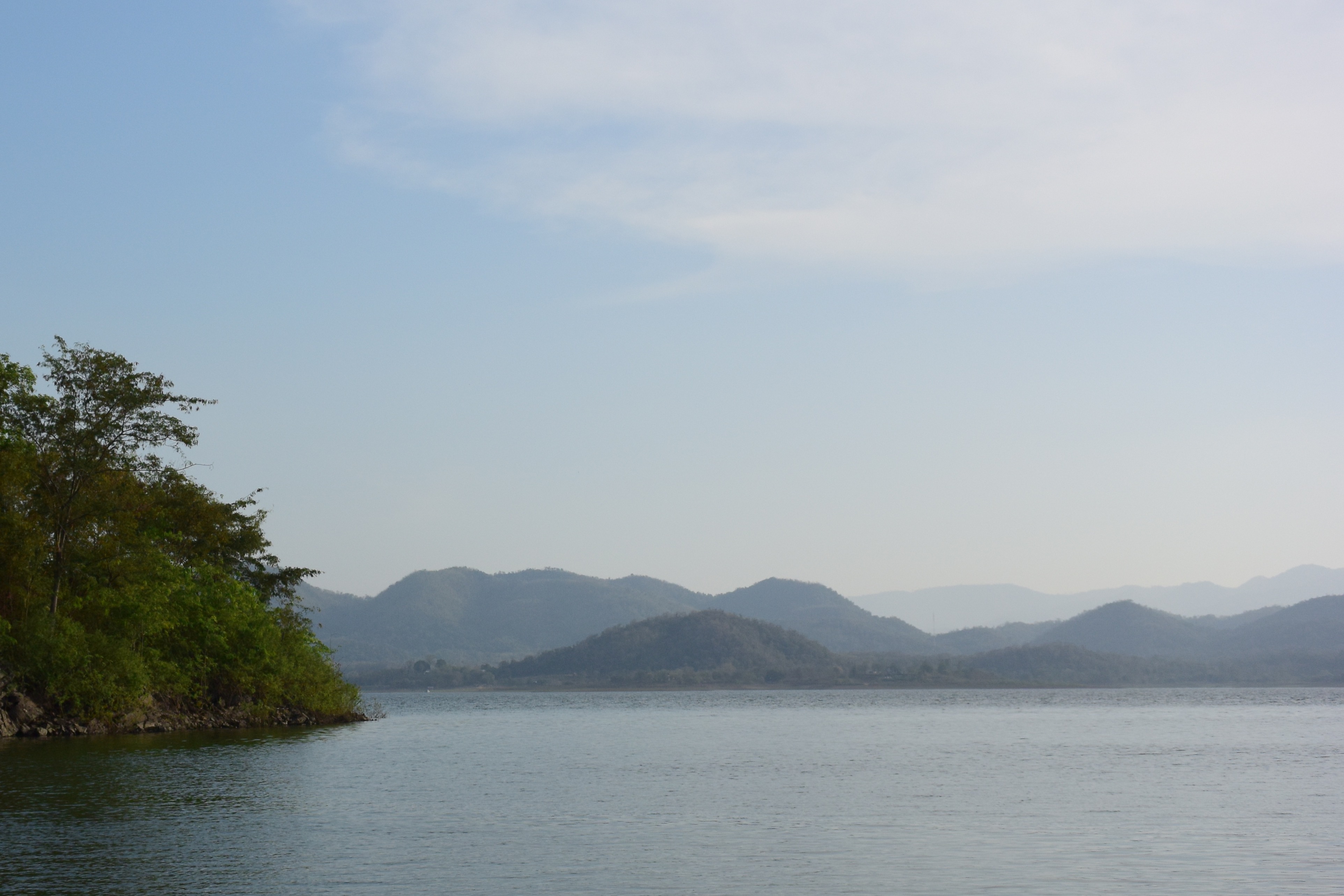 Kaeng Krachan reservoir near Lago Bloom Vanilla Farm at first light